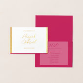 Dorée Carte de fidélité de réponse RSVP de mariage (Affichage)