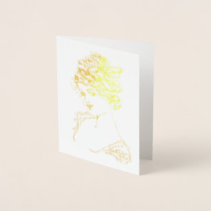Dorée Carte de fiole Art Nouveau Lady Gold 1917