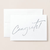 Dorée Carte de foil de script Félicitations élégant (Devant avec enveloppe)