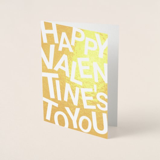 Dorée Carte de la Saint-Valentin Lettres Brouillées, Joy (Devant)