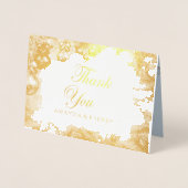 Dorée Carte de Mariage de MERCI FOIL de Noël blanc (Devant)