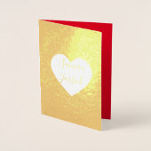 Dorée Carte de mariage et de réponse RSVP à coeur rouge (Devant)