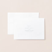 Dorée Carte de Mariage Véritable feuille d'argent (Derrière avec enveloppe)