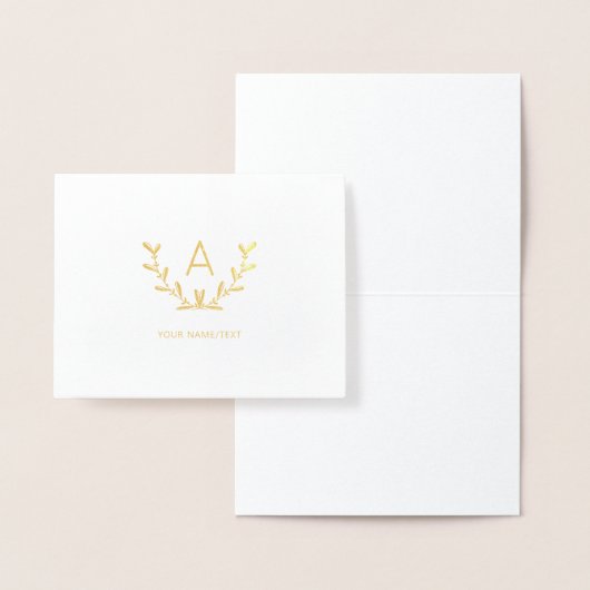 Dorée Carte de monogramme moderne, carte de logo d'entre (Affichage)