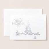 Dorée Carte de Noël (Devant avec enveloppe)