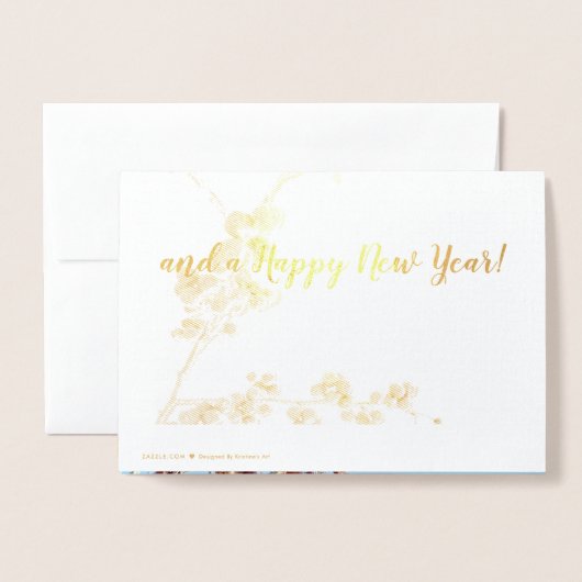 Dorée Carte de Noël (Derrière avec enveloppe)