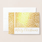 Dorée carte de Noël dahlias foil (Devant avec enveloppe)