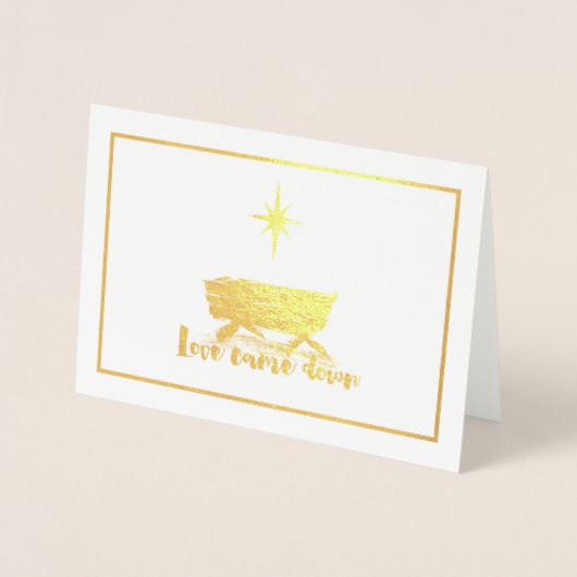 Dorée Carte de Noël de l'amour (Devant)