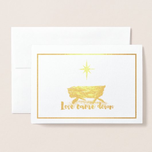 Dorée Carte de Noël de l'amour (Devant avec enveloppe)