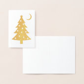 Dorée Carte de Noël Déplaisant Arbre (Affichage)