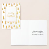 Dorée Carte de Noël Elégante Foil Fir d'or (Affichage)