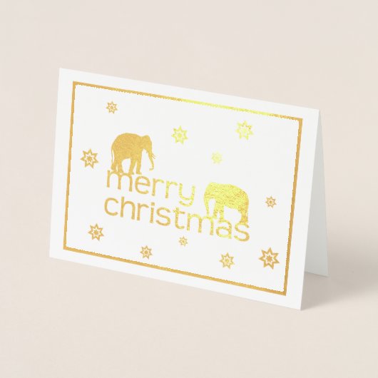 Dorée Carte de Noël éléphant (Devant)