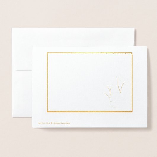 Dorée Carte de Noël éléphant (Derrière avec enveloppe)