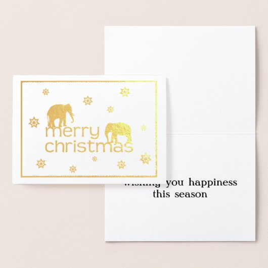 Dorée Carte de Noël éléphant (Affichage)