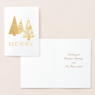 Dorée Carte de Noël Foiled Merry Trees