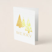 Dorée Carte de Noël Foiled Merry Trees (Devant)