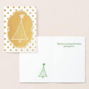 Dorée Carte de Noël Fun Gold Foil Polka Dot
