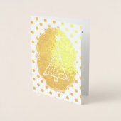 Dorée Carte de Noël Fun Gold Foil Polka Dot (Devant)