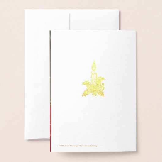 Dorée Carte de Noël Goid Foil (Derrière avec enveloppe)