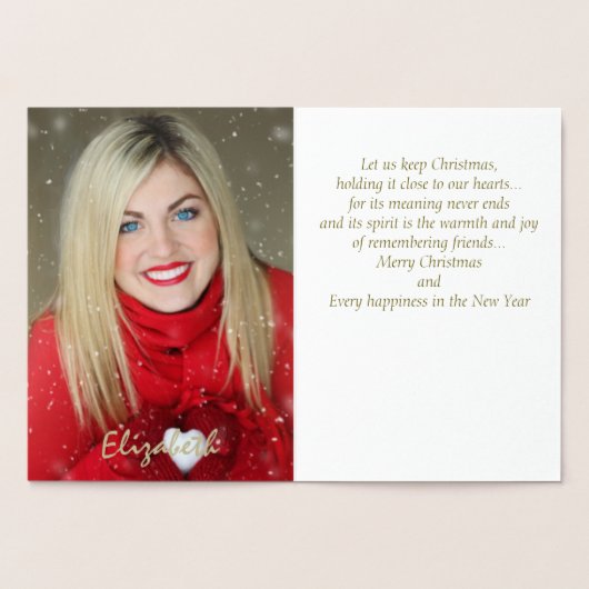 Dorée Carte de Noël Goid Foil (Intérieur)