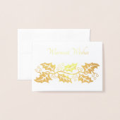 Dorée Carte de Noël Gold Foil (Devant avec enveloppe)