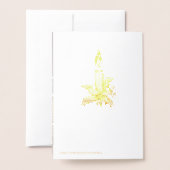 Dorée Carte de Noël Gold Foil avec arbre de Noël (Derrière avec enveloppe)