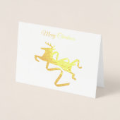 Dorée Carte de Noël Gold Foil Reindee (Devant)