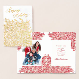 Dorée Carte de Noël Gold Foil Snowflake