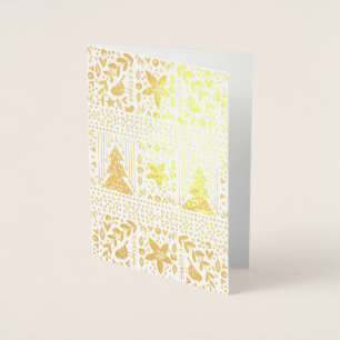 Dorée Carte de Noël Joyeuse Fête Assez Jolie avec Feuill