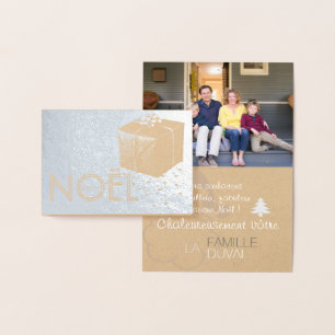 Dorée Carte de Noël Kado personnalisable Photo