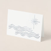 DORÉE CARTE DE NOËL MODERNE EN ARGENT CÔTIER PHOTO DE PL (Devant)