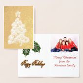 Dorée Carte de Noël rouge vert rouge pour feuille d'or p (Affichage)