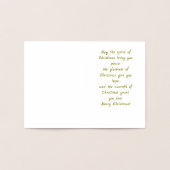 Dorée Carte de Noël rustique victorienne (Intérieur)