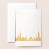 Dorée Carte de Noël Soirée Silencieuse Carol Feuille de  (Derrière avec enveloppe)