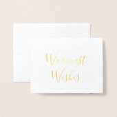 Dorée Carte de Noël, Vacances Aquarelle Flamant rose ros (Devant avec enveloppe)