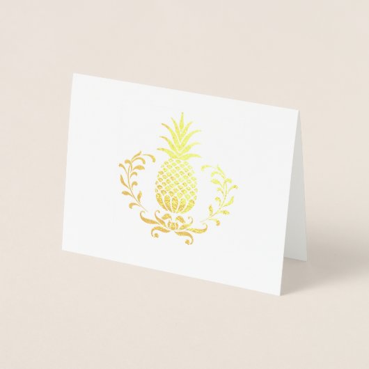 Dorée Carte de note à l'ananas royale (Devant)