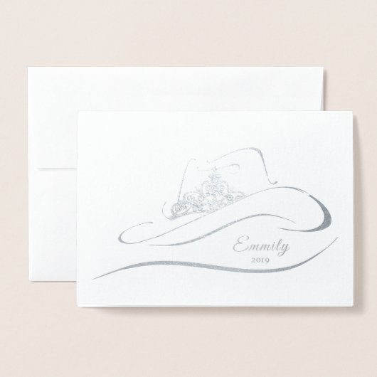 Dorée Carte de note de la Couronne Foil Crown (Devant avec enveloppe)