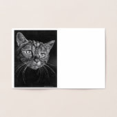 Dorée Carte de note d'huile d'huile d'olive Face Cat (Intérieur)