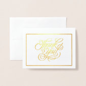 Dorée Carte de note Gold Foil Thank you (Devant avec enveloppe)