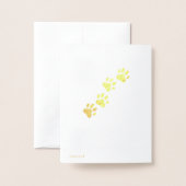 Dorée Carte de note intérieure flanquée de chat (Derrière avec enveloppe)