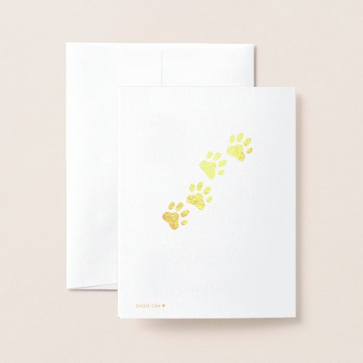 Dorée Carte de note intérieure flanquée de chat (Derrière avec enveloppe)