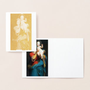 Dorée Carte de note Madonna et Child Gold Foil