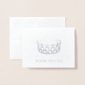 Dorée Carte de note Pageant Crown Foil (Devant avec enveloppe)