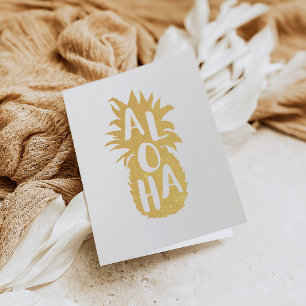 Dorée Carte de papeterie Aloha Pineappy Gold Foil