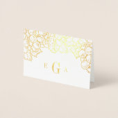 Dorée Carte de papeterie Monogramme Gold Foil (Devant)