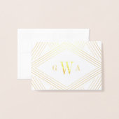 Dorée Carte de papeterie Monographique Diamant (Devant avec enveloppe)