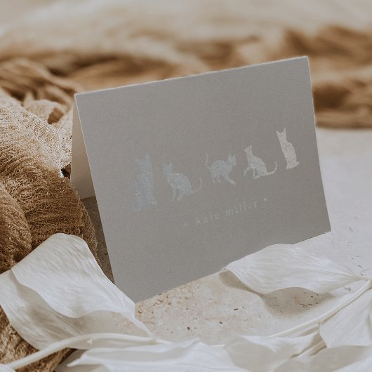 Dorée Carte de papeterie personnalisée en argent de l'éq