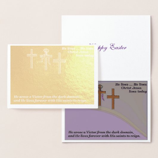 Dorée Carte de Pâques "religieuse" / carte de fidélité (Affichage)