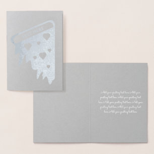 Dorée Carte de Pizza Gris Argent Saint-Valentin