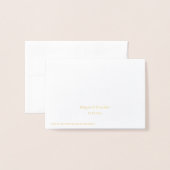 Dorée Carte de place de fleurs de feuille d'or | carte e (Derrière avec enveloppe)